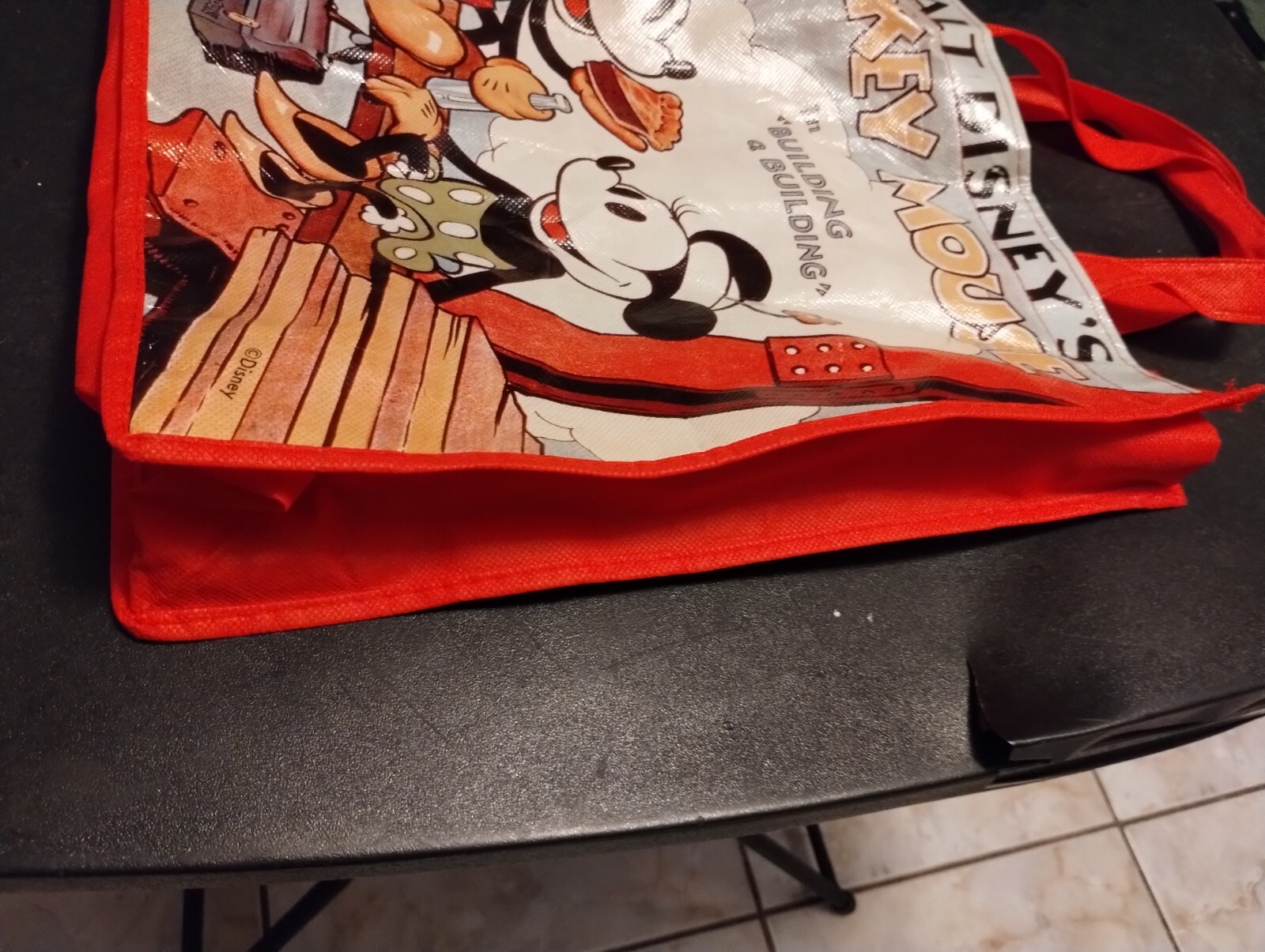 Walt Disney’s Mickey Mouse “Building a Building” Reusable Tote Bags, 13x13x6-in.