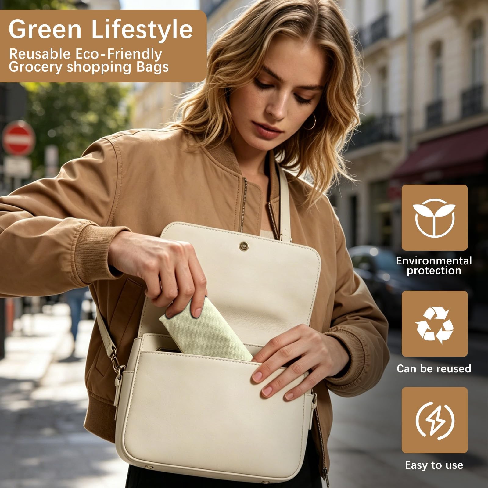 60 Pack Reusable Grocery Bags 12.6 * 6.3 * 11.8 in – Non Woven Totes Bag with…
