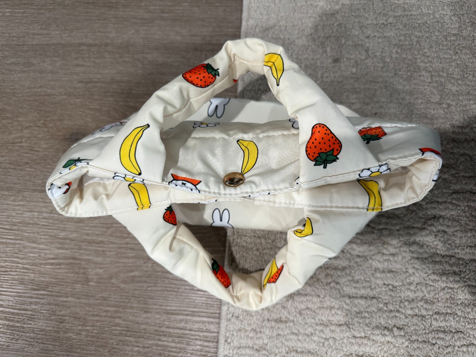Miffy Puffy Tote Rope Picnic Eco Picnic Bag Friends Used HTF Rare Puffy