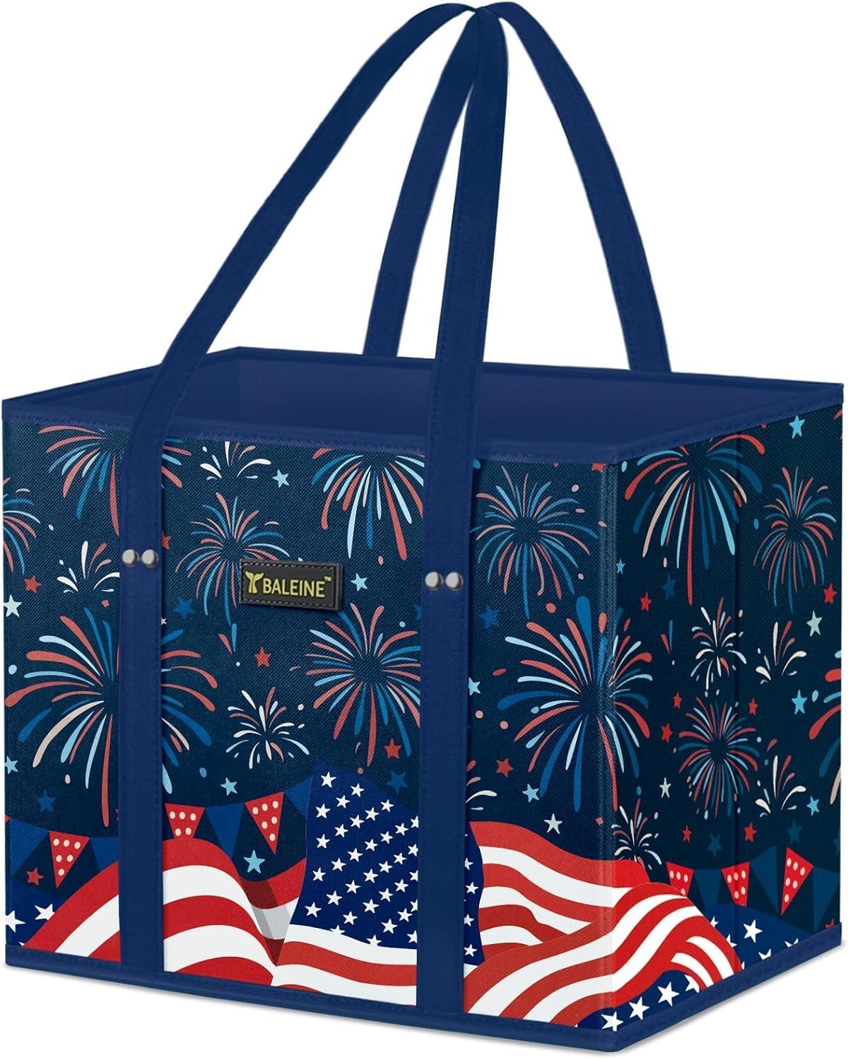 Reusable Grocery Bags Foldable Tote with Reinforced Bottom Handles Heavy Duty