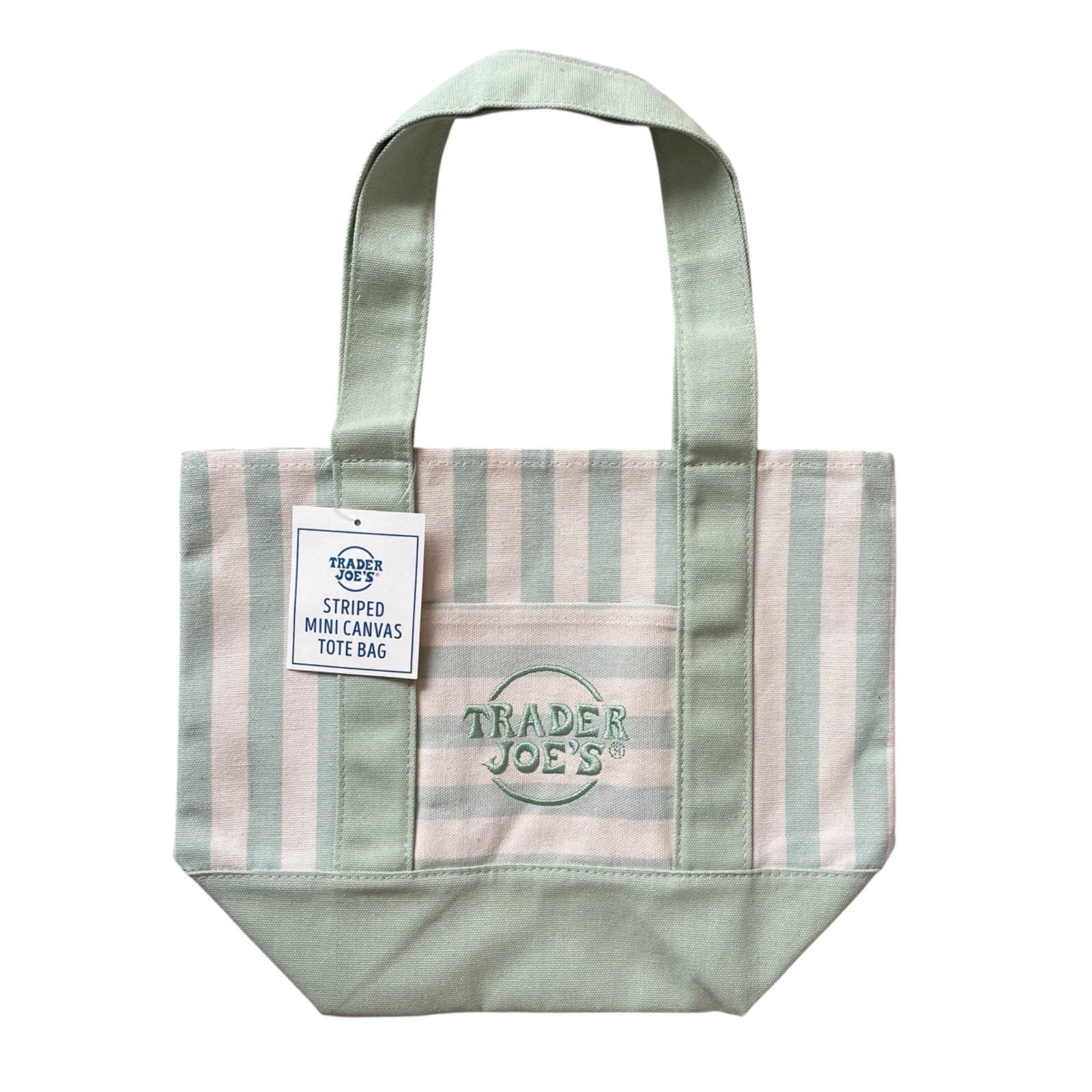 Trader Joe’s Mini Striped Pastel Canvas Tote Bag SET Of 4 Limited Edition NWT