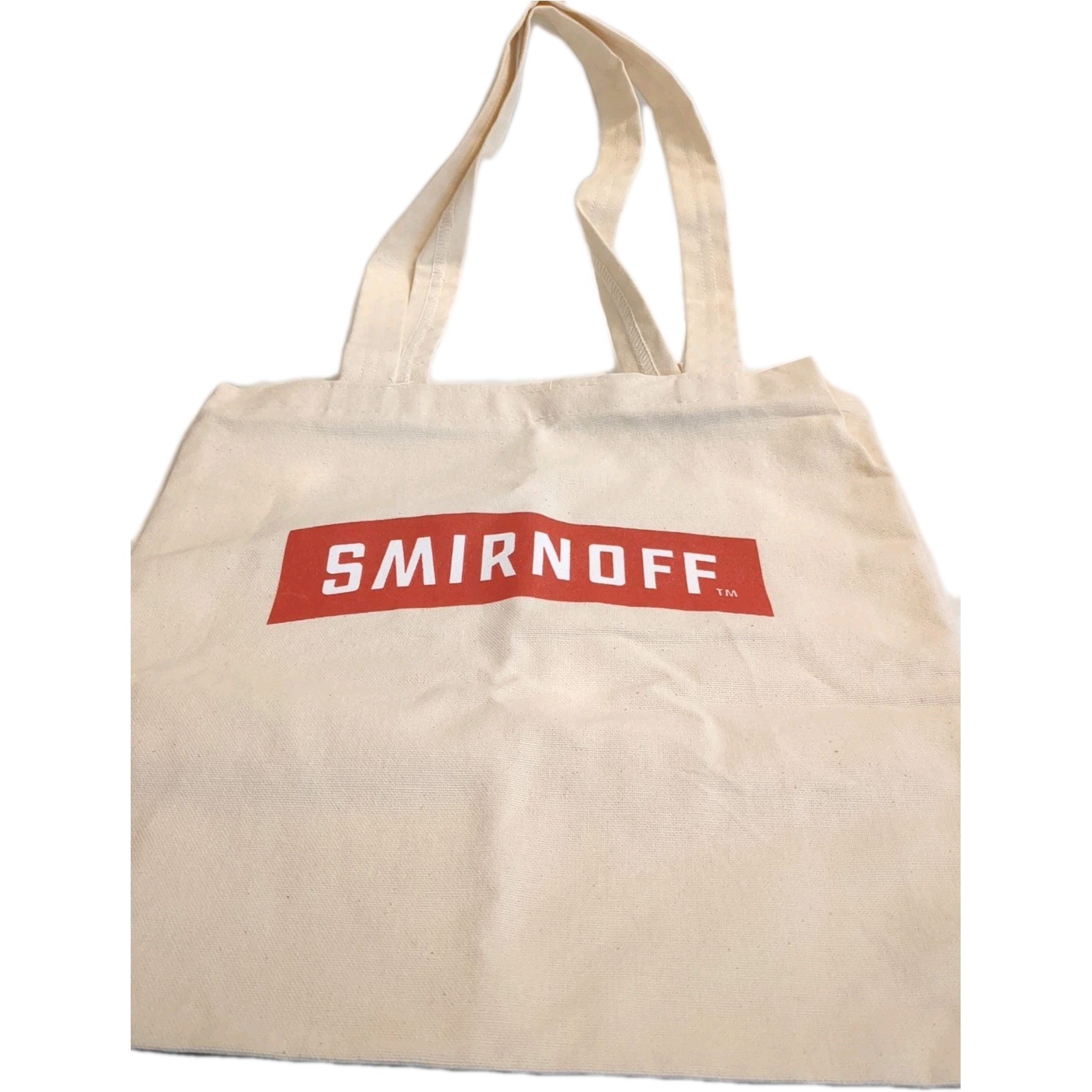 SMIRNOFF WHITE AND RED TOTE BAG 13 X 13 BRAND NEW M-WASH Bar Collectible