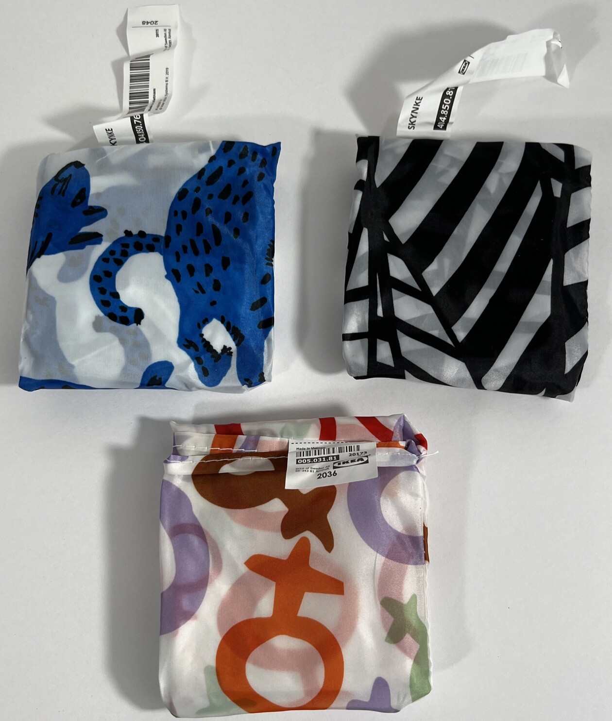 2 Ikea Foldable Bag Reusable Shopping Bag Fold In Pouch Pocket Tote Sack Skynke