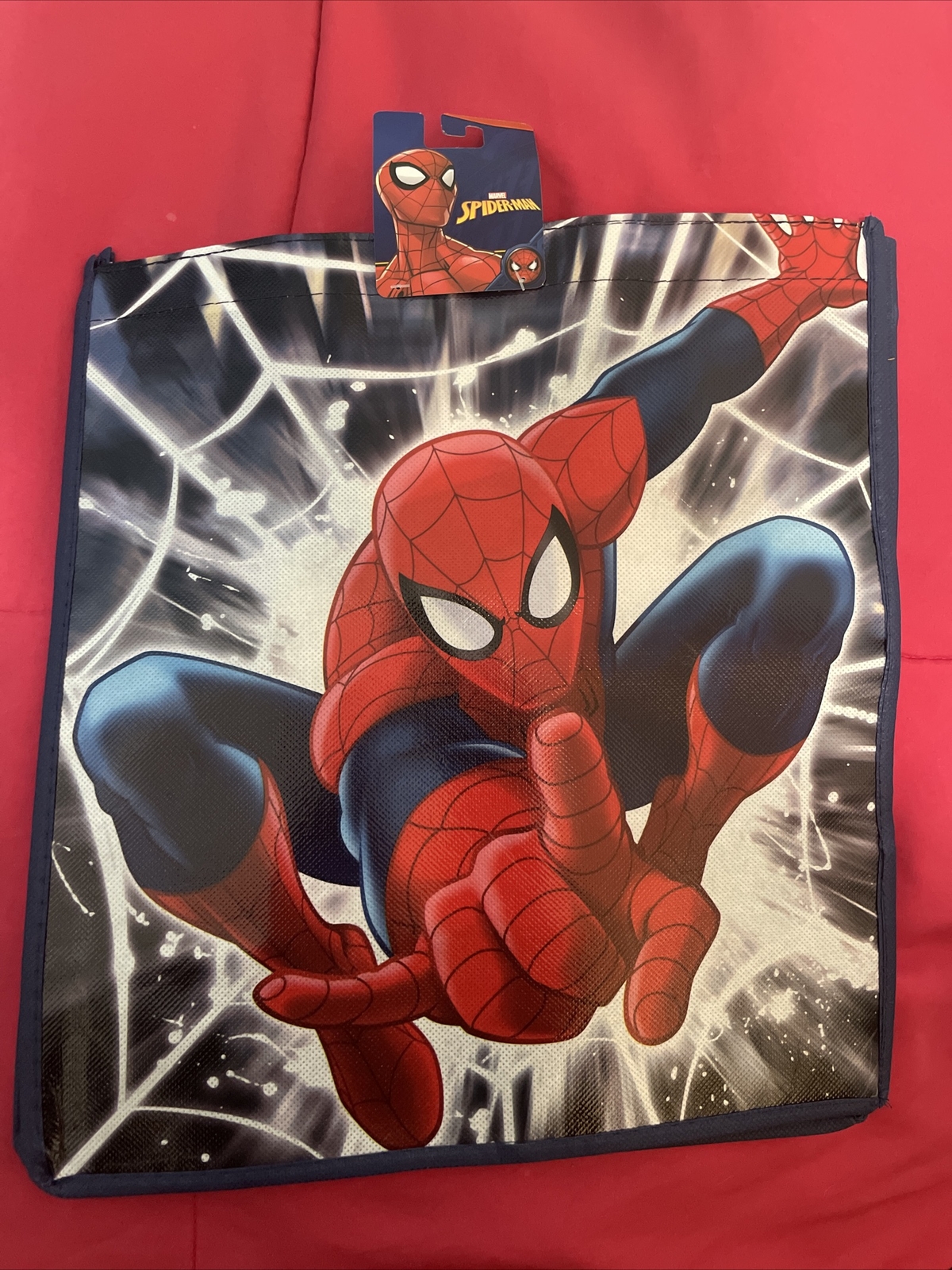 Marvel SPIDERMAN Tote Bag 13 X 12” Colorful FUN Reusable NWT! Bundle 4 Pcs A2