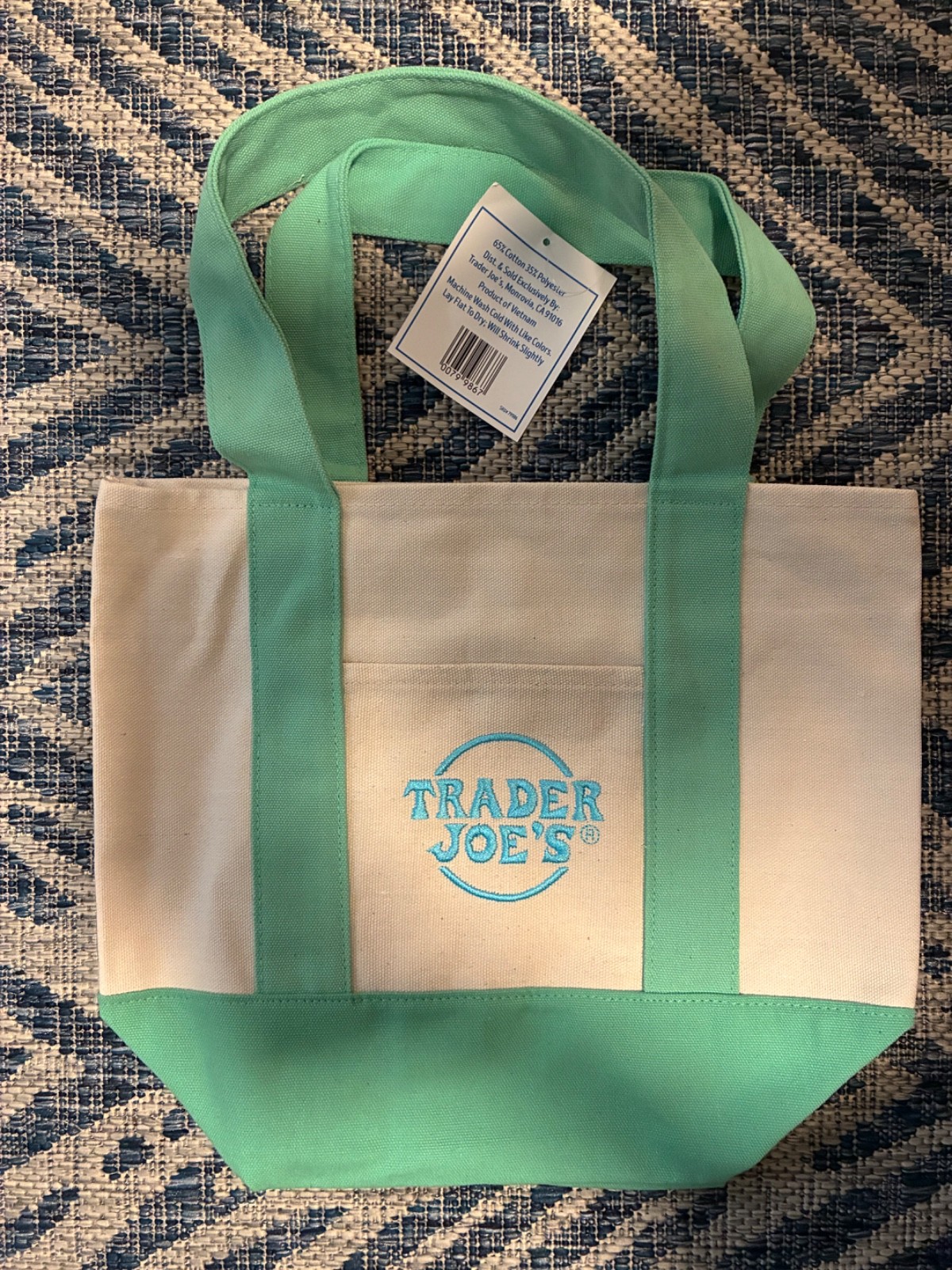 Trader Joe’s Reusable Canvas Shopping mini Tote Bag- light green