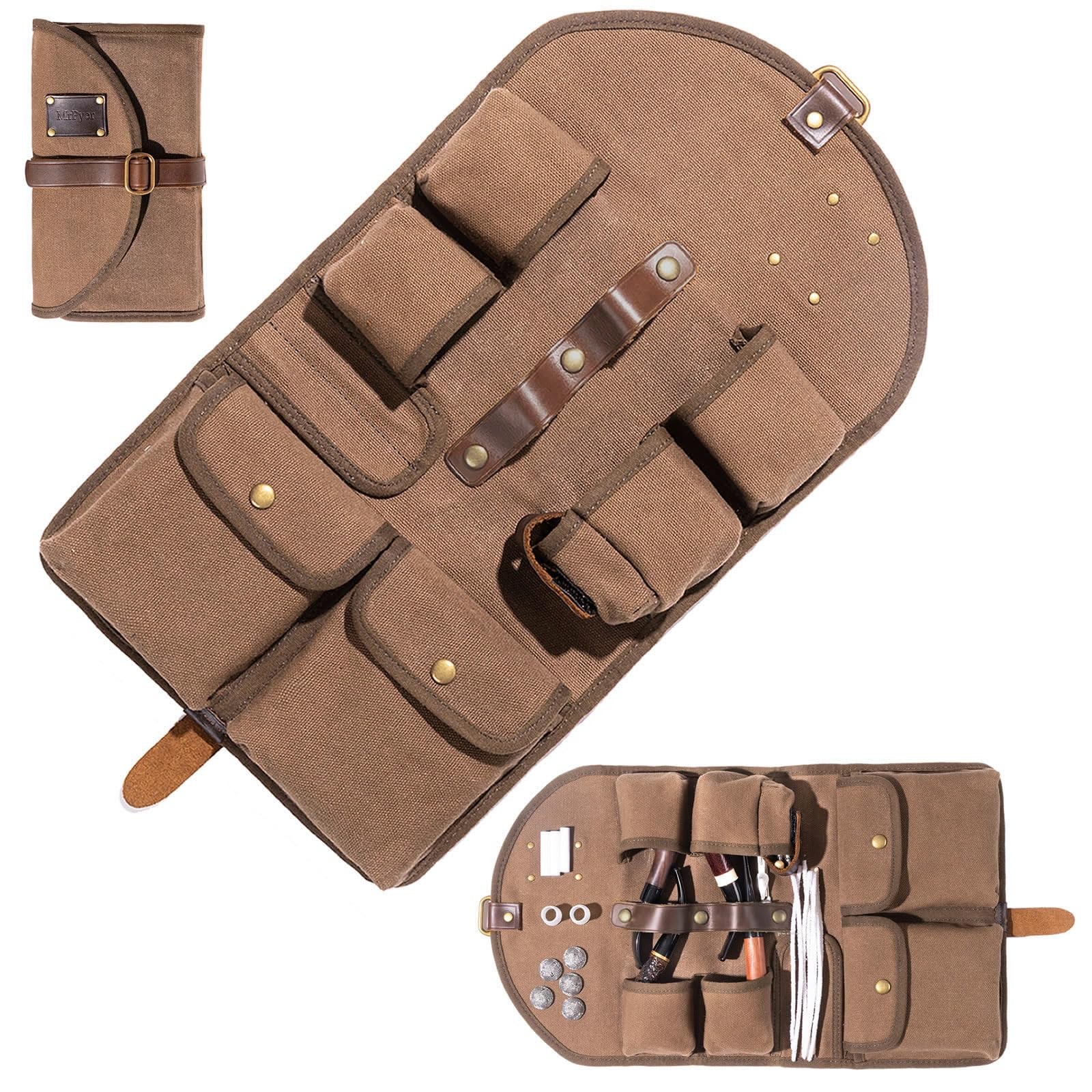 MrPyer Waxed Canvas 16.34″ x 9.65″ (unfolded), x 6.06″ (folded), Brown