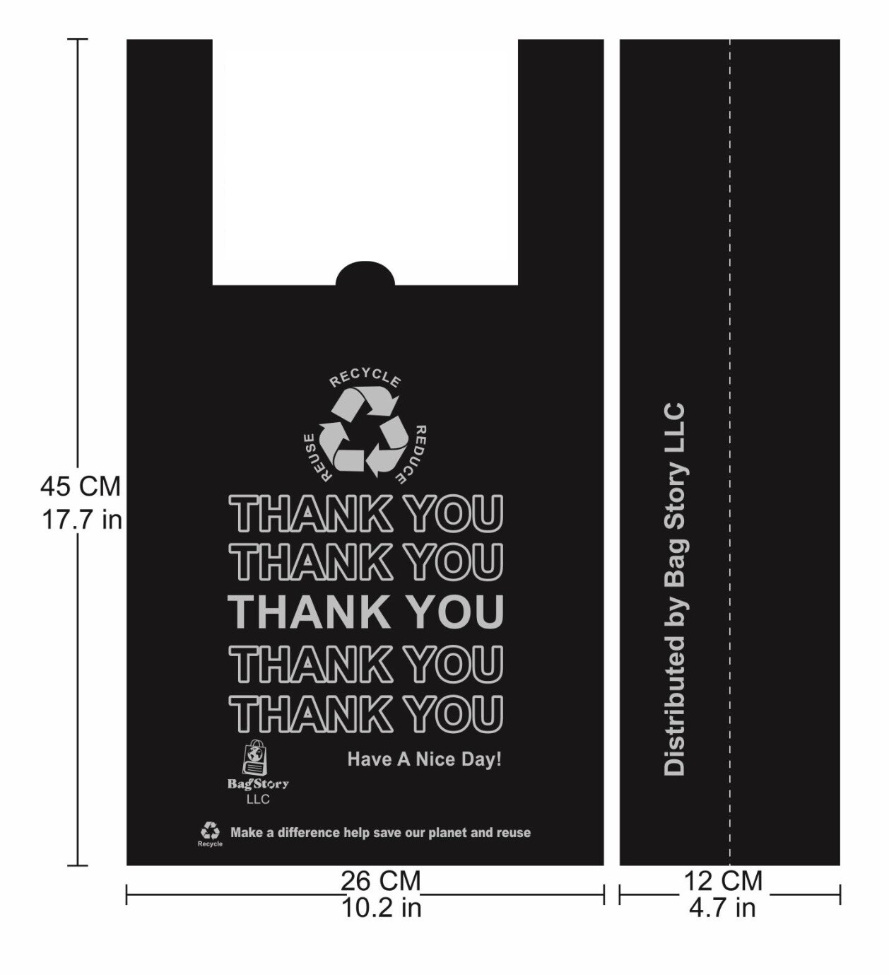 600-1000 Piece Bulk Reusable Non-Woven Fabric T-Shirt Grocery Bag Tote Thank You