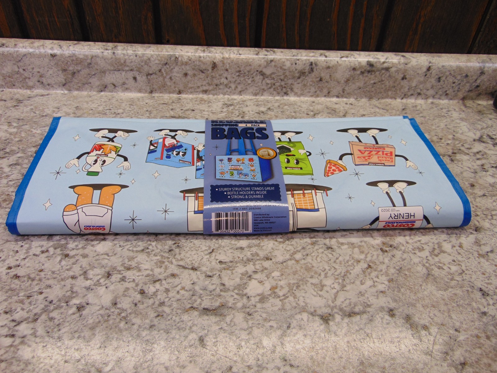 COSTCO WHOLESALE CARTOON CHARACTER V2 Reusable Shopping Bag Heavy Duty Tote NEW!
