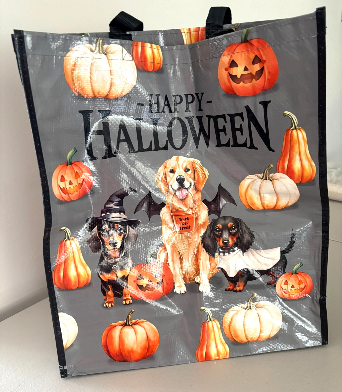 Cracker Barrel Halloween Dogs Reusable Tote Bag Shopping Market 19″ X 17″ X 7″