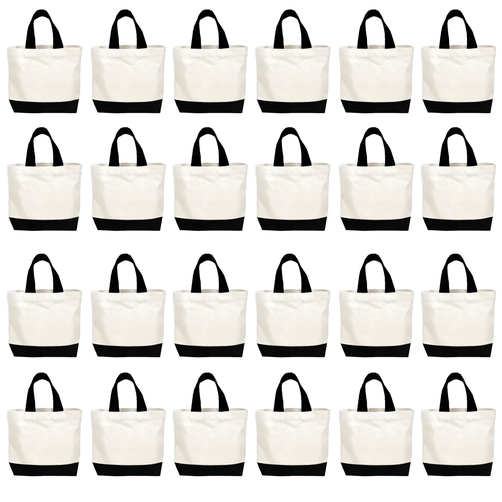 24 Pack Large Canvas Tote Bags Bulk with Handles 24 Colors 18.5 x 15 Inch Mon…