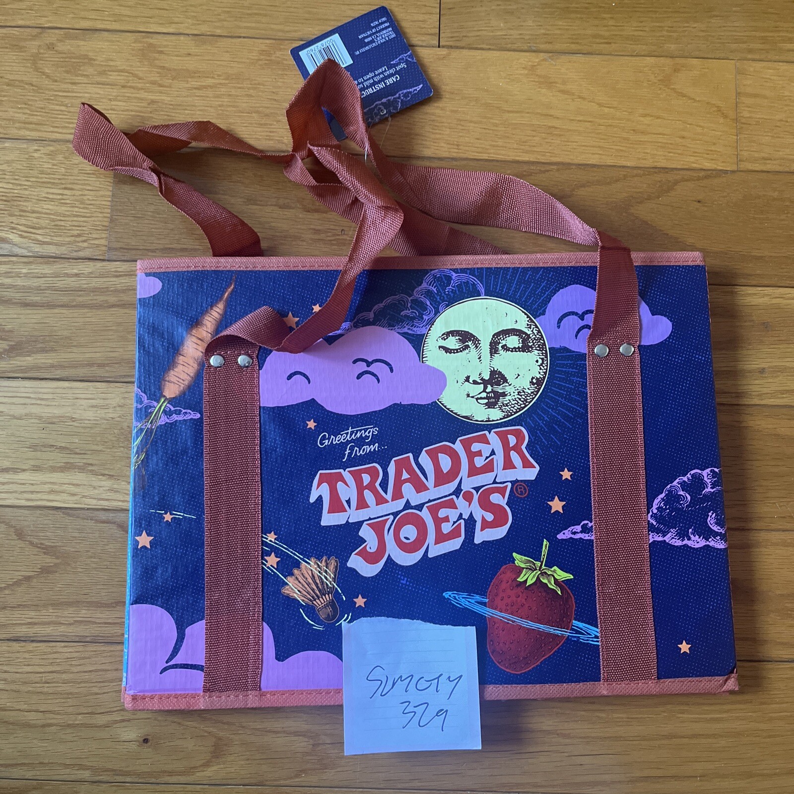 NEW Trader Joe’s Stand-Up Collapsible Tote Bag NWT Sun Moon 6 Gallon Ships ASAP!