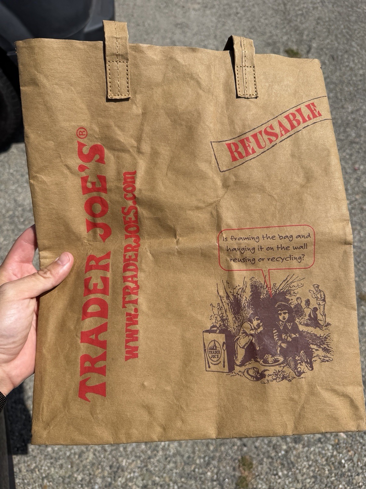 Trader Joe’s Reusable Washable Paper Tote Bag Shopping Bag