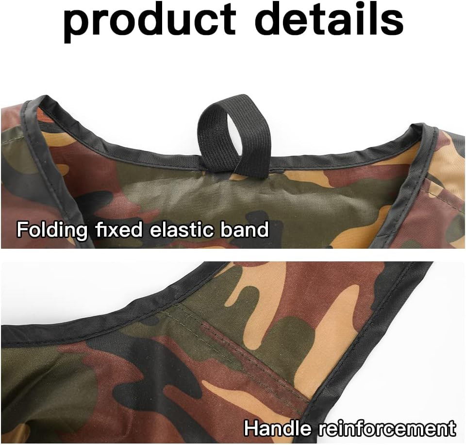 10 Pack 15×4.5×15 Inch Camo Reusable Shopping Bags with Handles Bulk, Foldable X