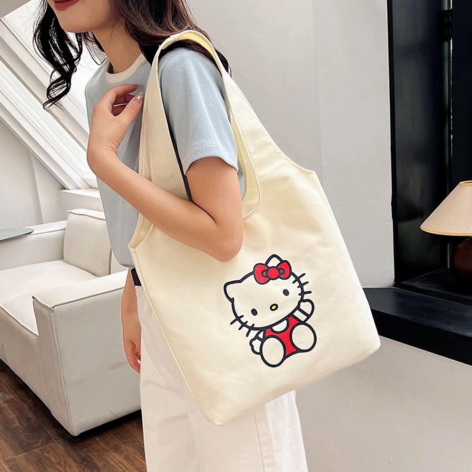 Women’s Aesthetic Canvas Tote Bag Small Cute Reusable Cotton Cloth Crossbody …