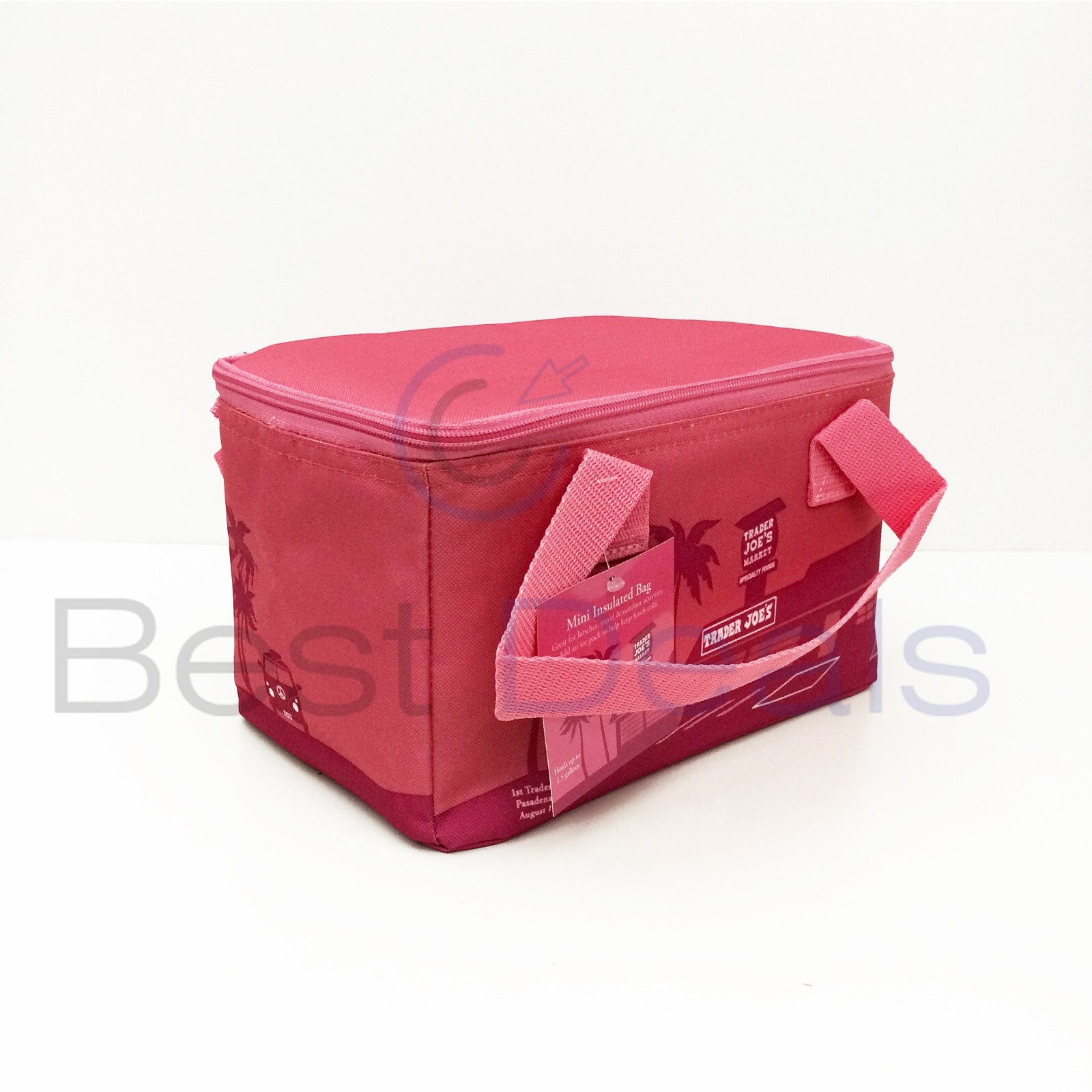 2 Pack Trader Joe’s Valentines Day Mini Insulated Tote Bag Pink