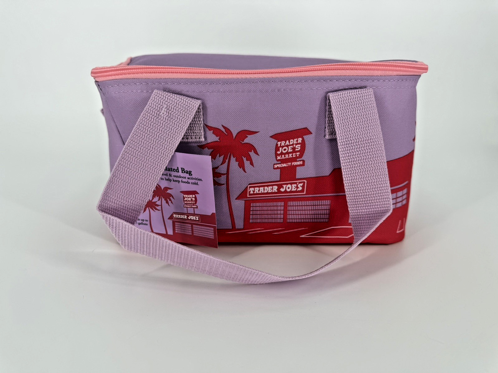 Trader Joes Mini Insulated Lunch Tote Bag – 2026 New – Floral Violet, NWT