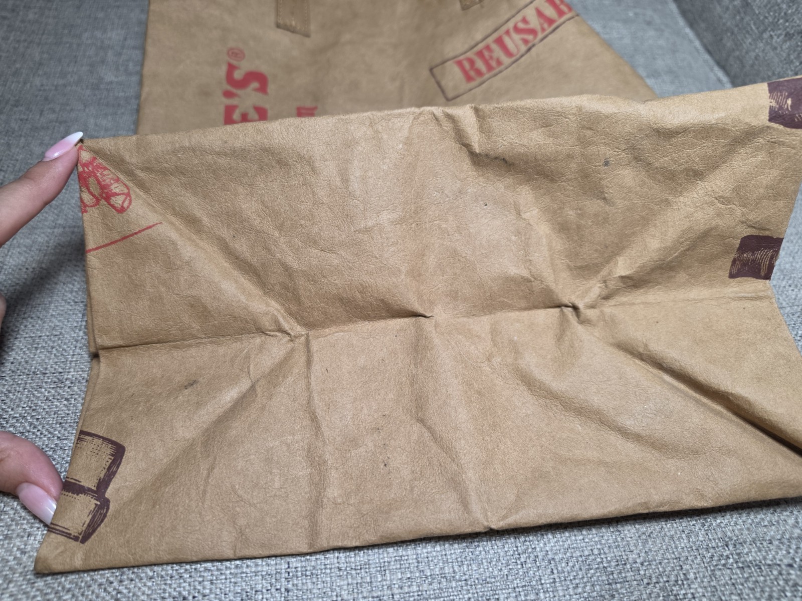 Trader Joe’s Reusable Washable Brown Natural Paper Shopping Grocery Tote Bag
