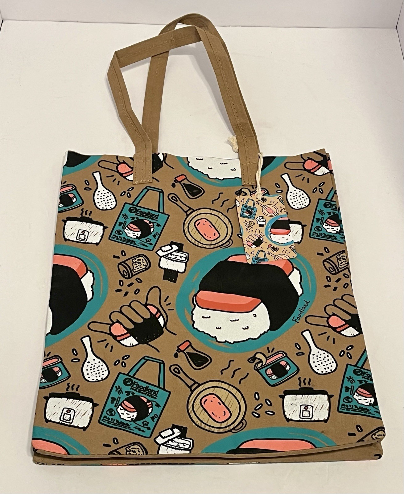 Foodland Hawaii Musubi Doodles Washable Paper Tote Bag – Designed in Hawaii NWT