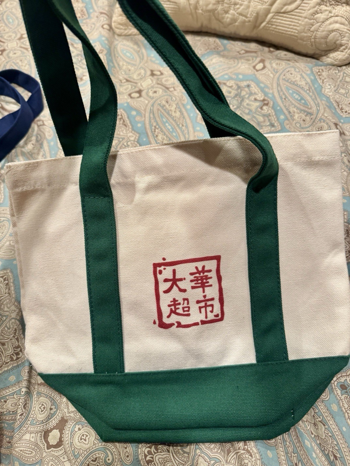 99 Ranch Market Canvas Mini Tote Bags Set of 2 – Blue Green with Plush Keychains