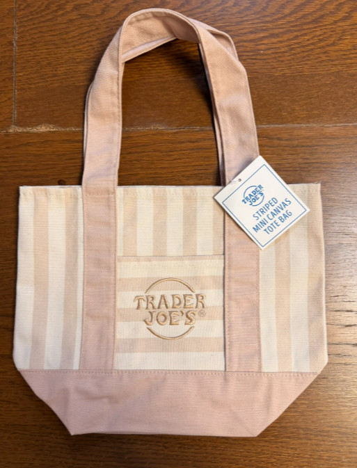 NEW Trader Joe’s Mini Canvas Striped Tote Bags (Pink, Sky Blue, Green, Sand)