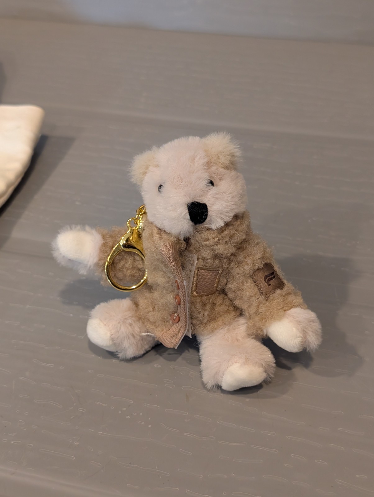 Fabletics Reusable Canvas Tote Bag With Fabletics Plush Bear Bag Charm