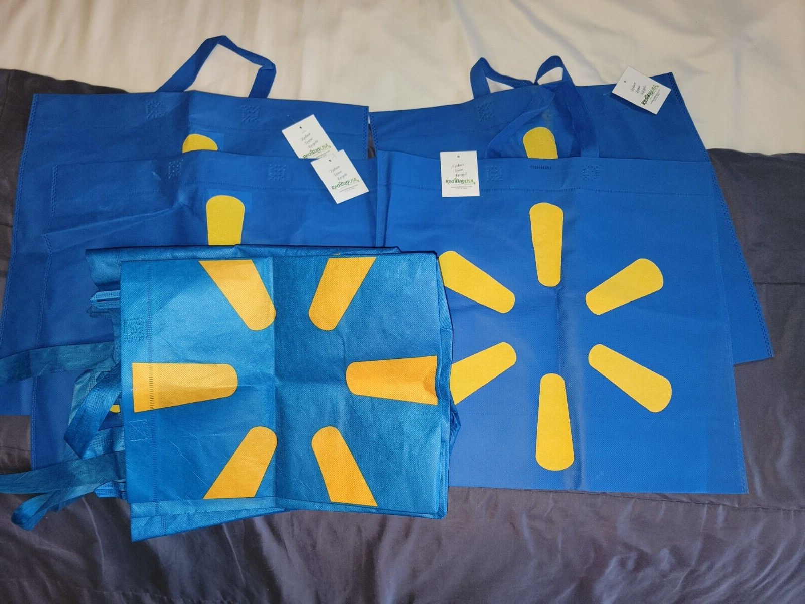 Walmart 17 x 17 Reusable Shopping Bags 4 Large 2 Medium