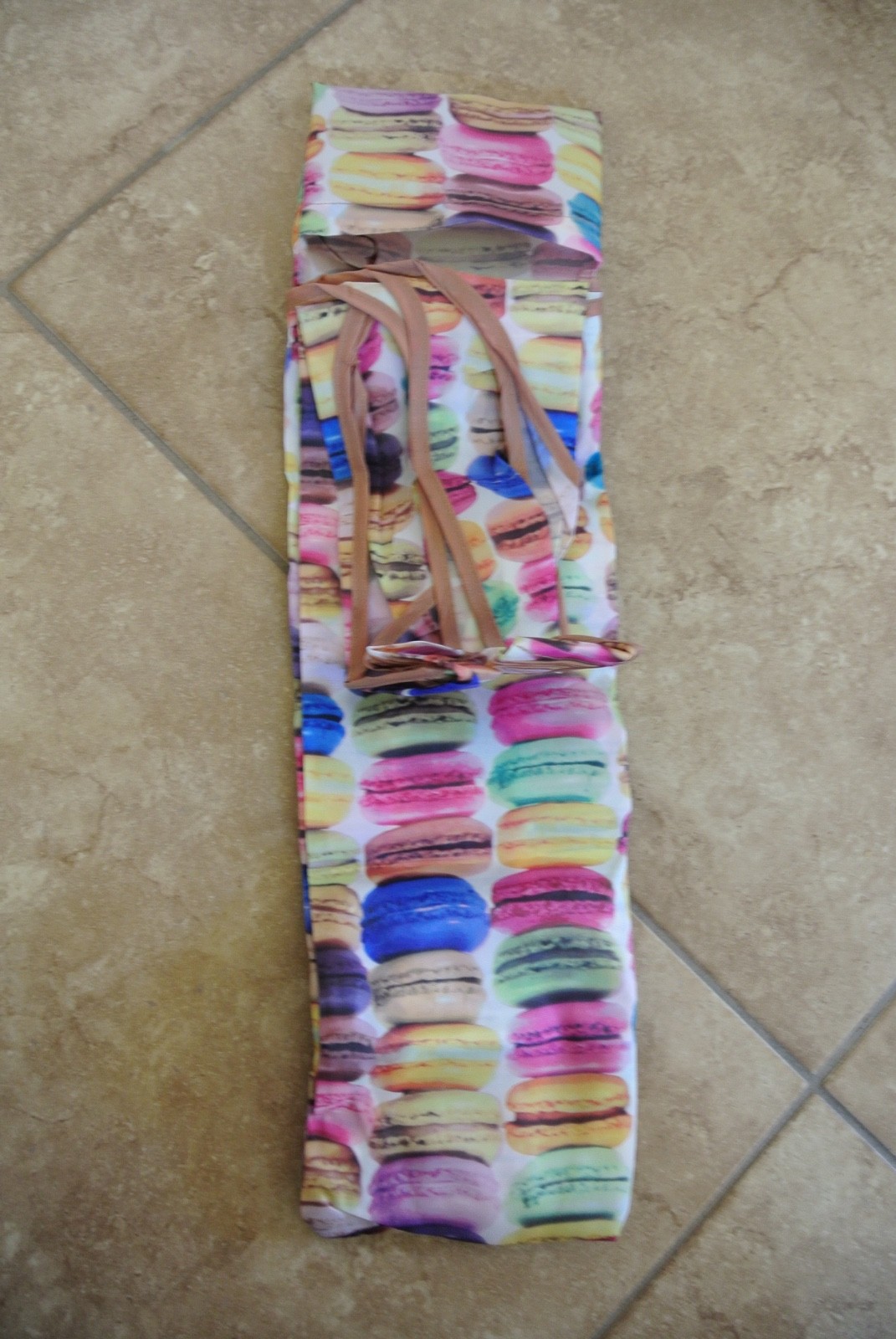 Rainbow French Macaroons desert Recycling nylon shopping tote shoulder bag NEW