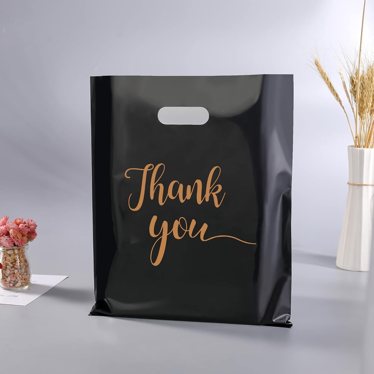 Sturdy 12×15 Inch Black Reusable Shopping Bags 100 Pack for Small Businesses
