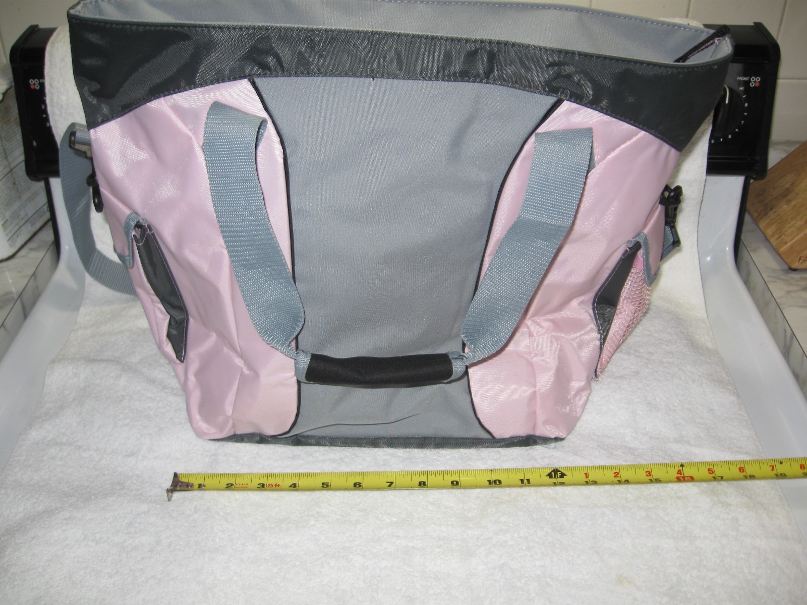 Large Two Color TOTE BAG-Overnight-Shopping-School-Work-Play-Travel-Baby-Toddler