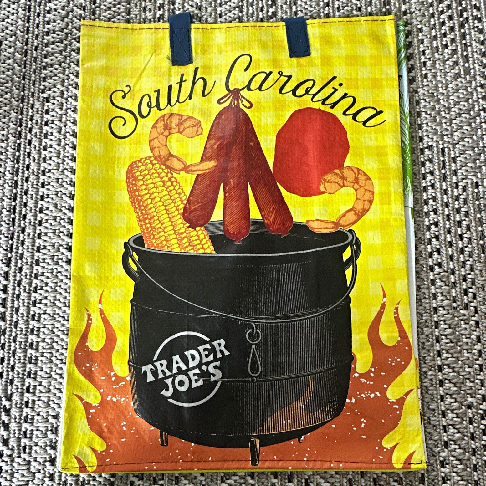 Trader Joe’s South Carolina Reusable Shopping Bag Multicolor Plastic 2 Pack 15″