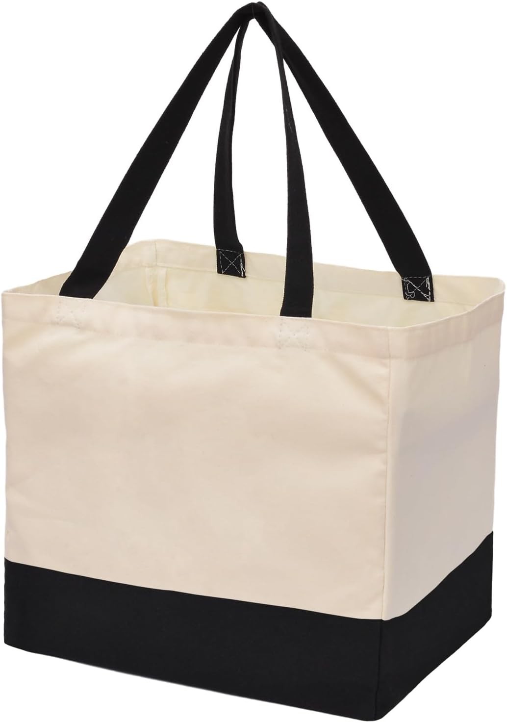 Heavy Duty Canvas Reusable Grocery Bags – 8.3 Gal Foldable Large Tote with