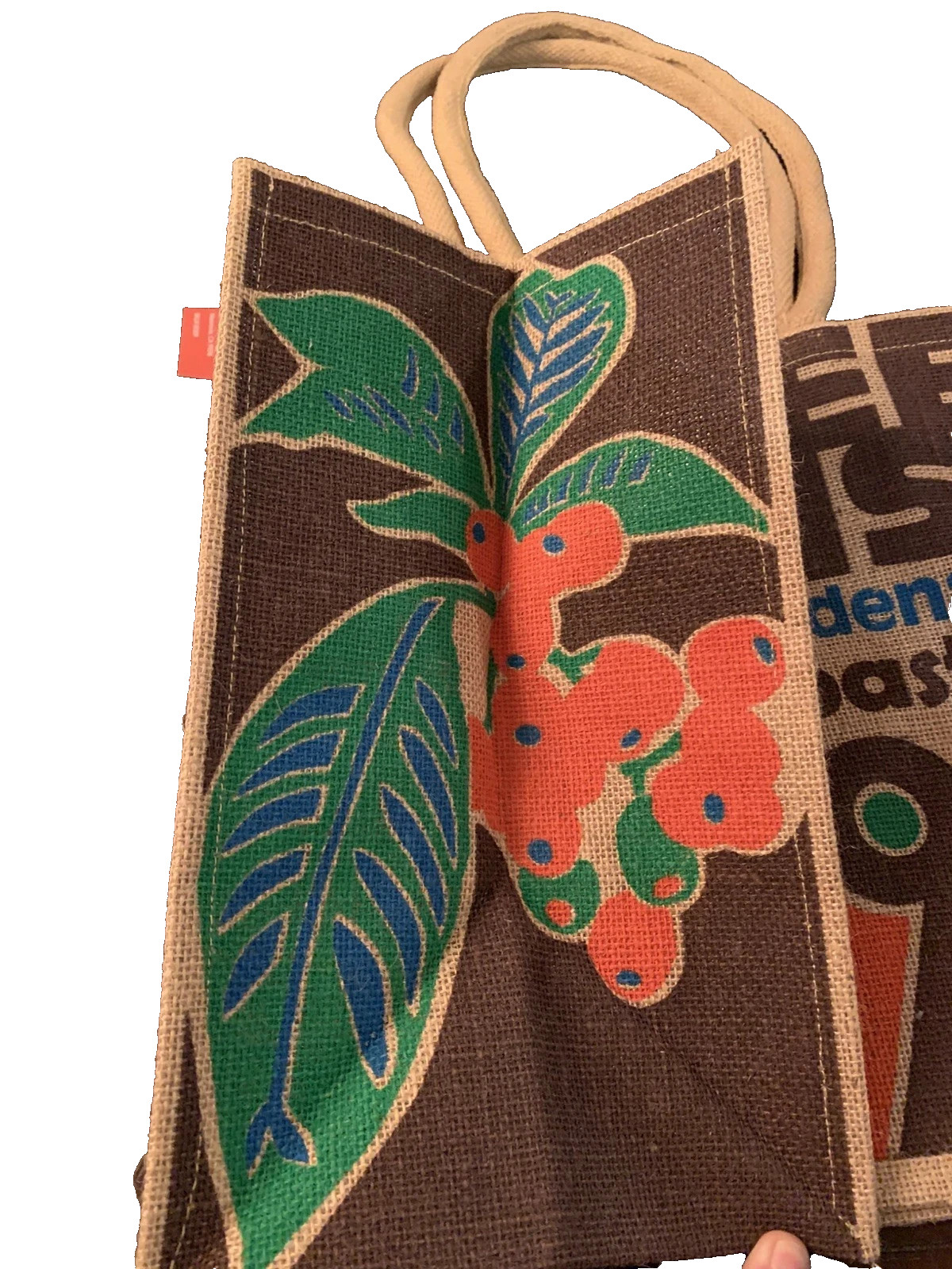 TRADER JOE’S COFFEE BEANS Pasadena Burlap Jute Tote Reusable ShoppingBag 9GalNew