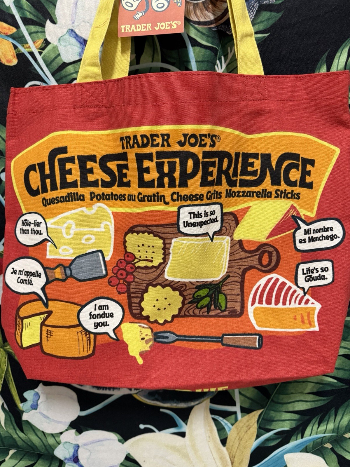 Trader Joe’s Large ‘Cheese Experience’ Reusable Canvas Shopping Bag