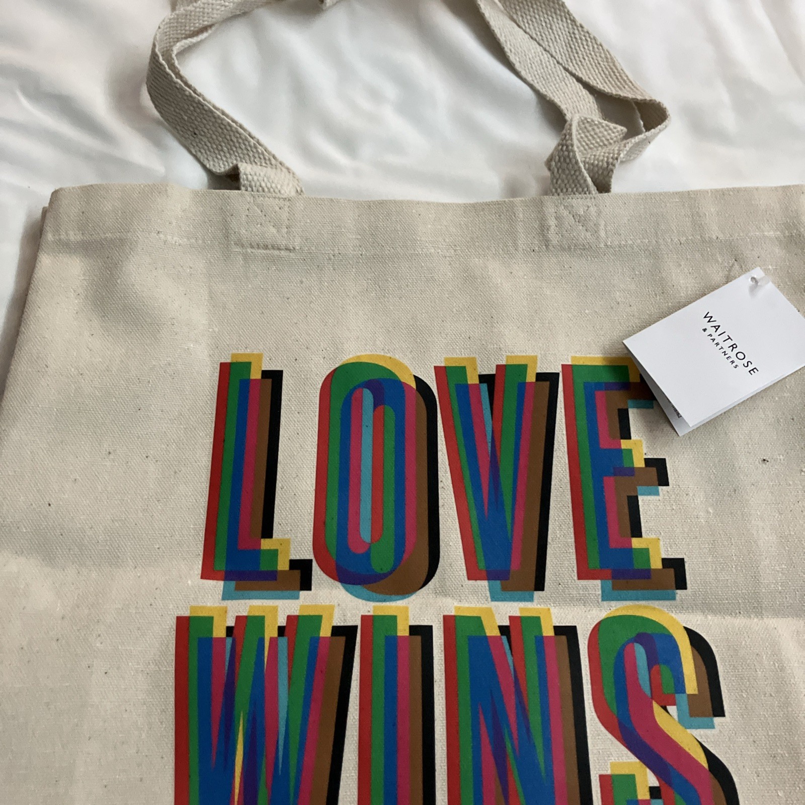 Waitrose Pride Love Wins Bag LGBQT 2025 Gay Lesbian Cotton John Lewis New