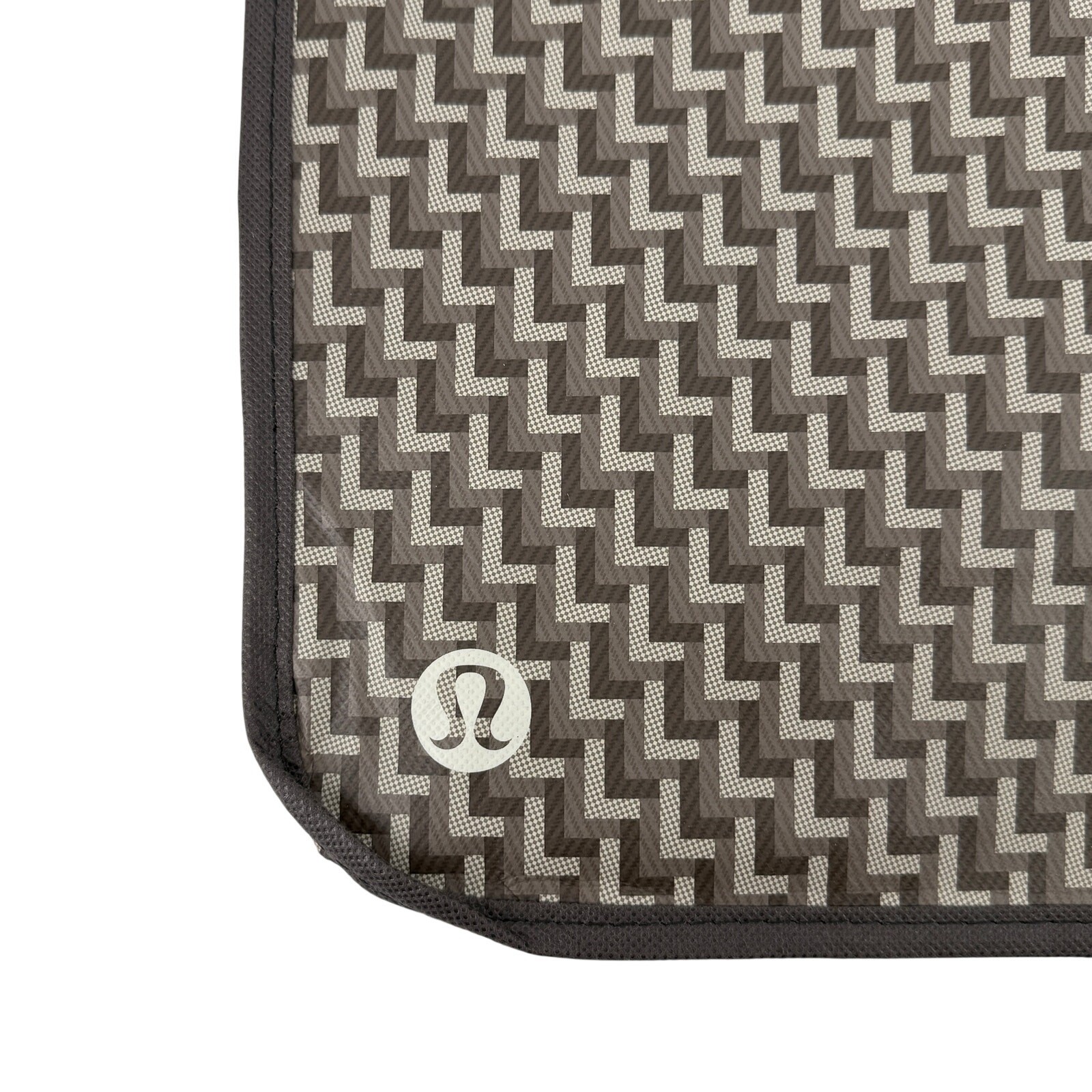 Lululemon Brown Monogram Reusable Shopping Tote Bag 15 X 14 Snap