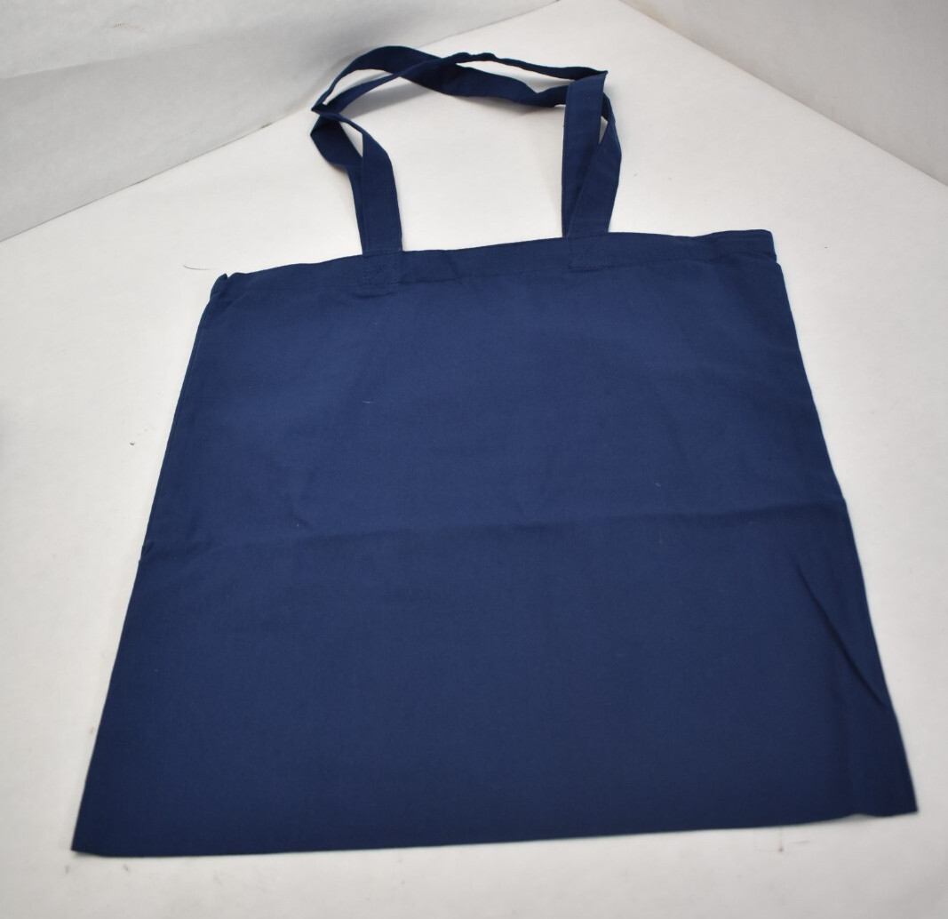 Top Design Economical Navy Blue 16″ x 15″ Cotton Tote Bag Lightweight 24 Pack