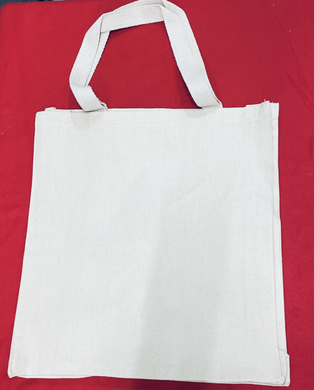 Blank White Canvas Tote Bag Cotton Reusable DIY Craft Grocery Bag 13×13 Approx