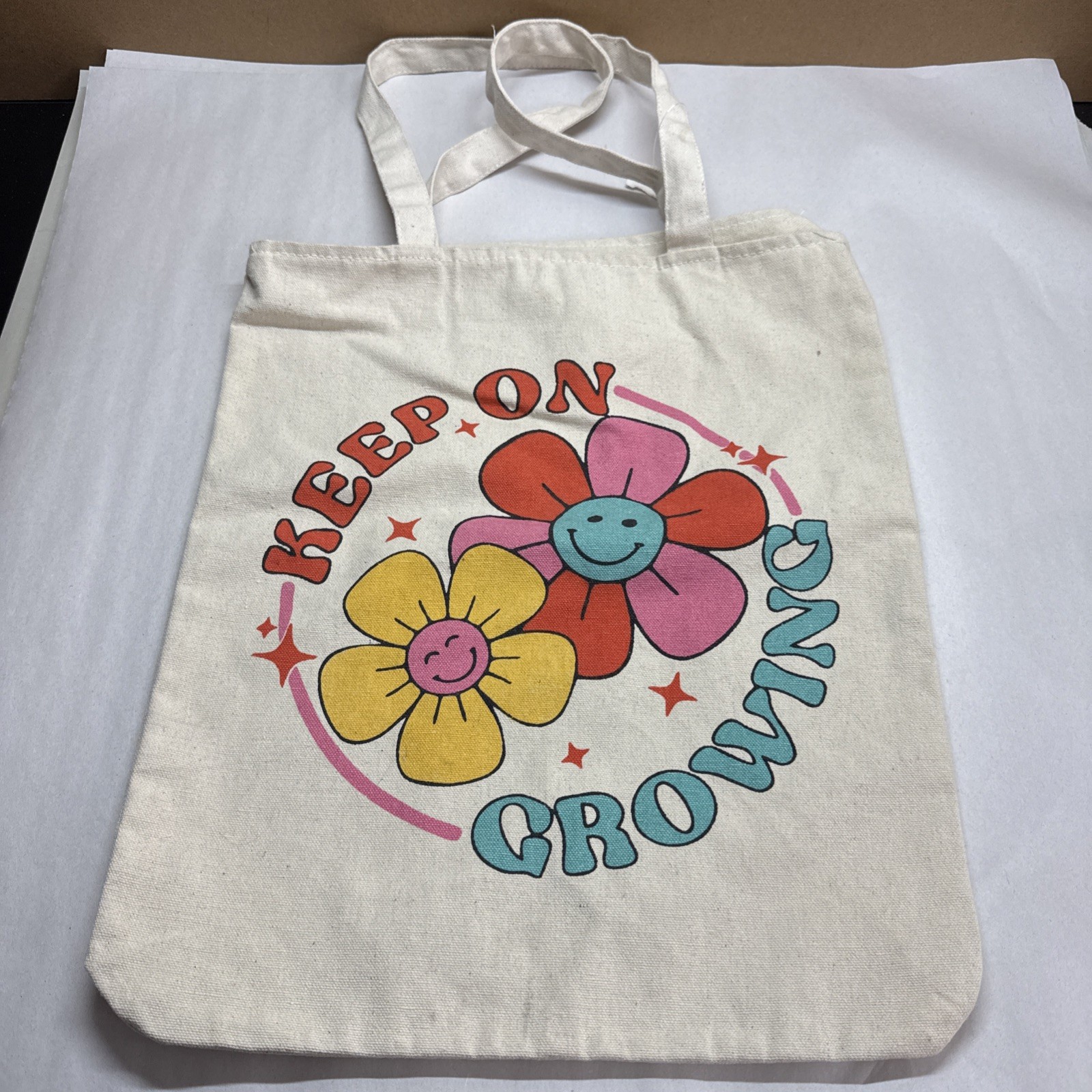 Keep On Growing Canvas Shopping Bag NWT
