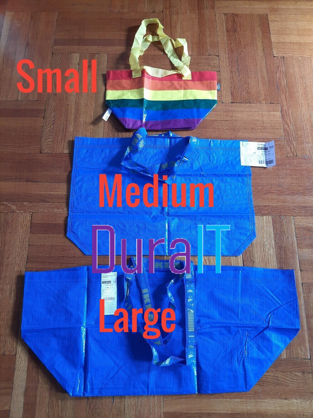 Medium two new strong ikea durable eco tote bags frakta grocery shopping laundry
