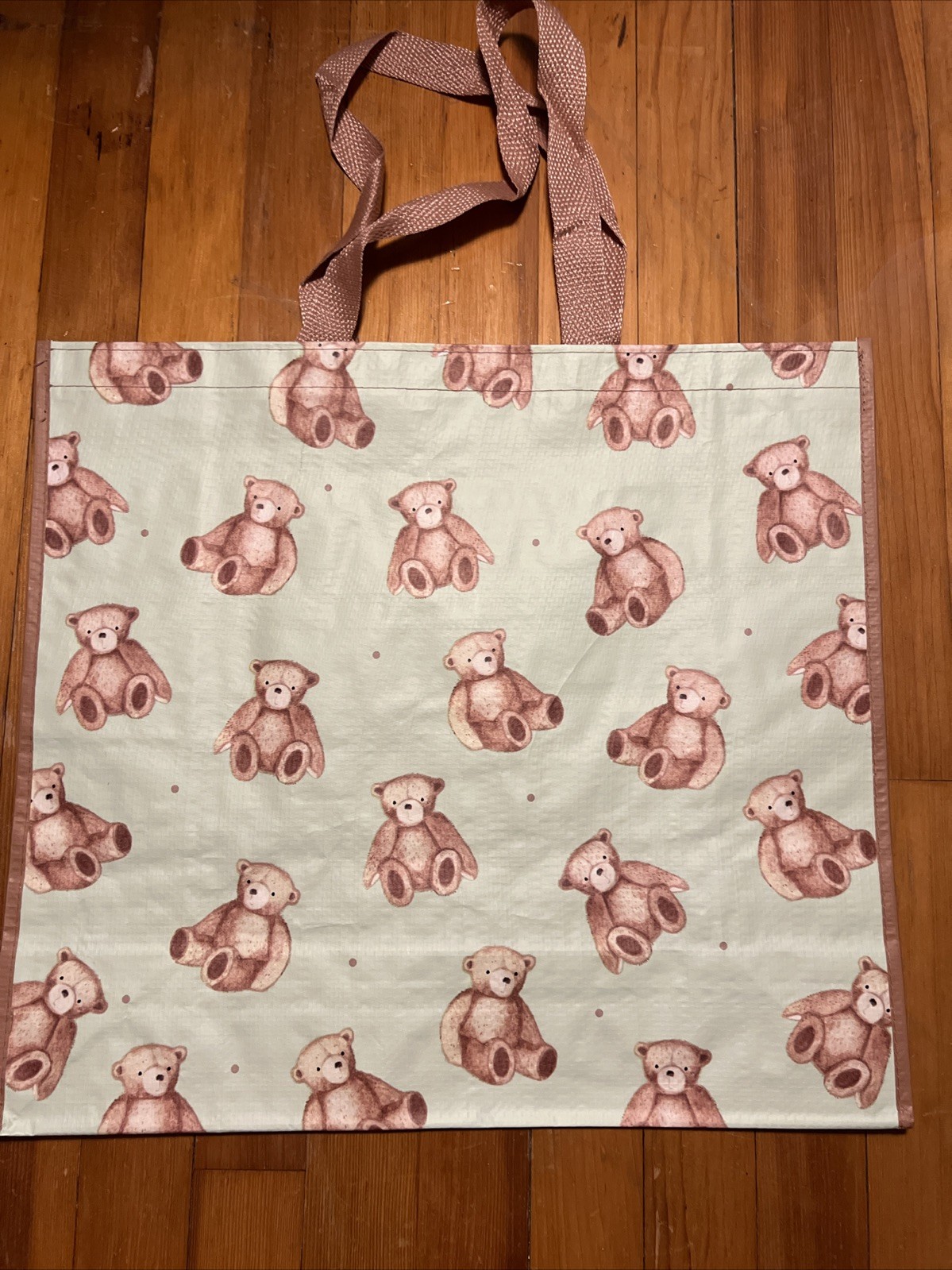 NEW Reusable Large Shopping Grocery Bag Tote TEDDY 🧸 BEARS all over