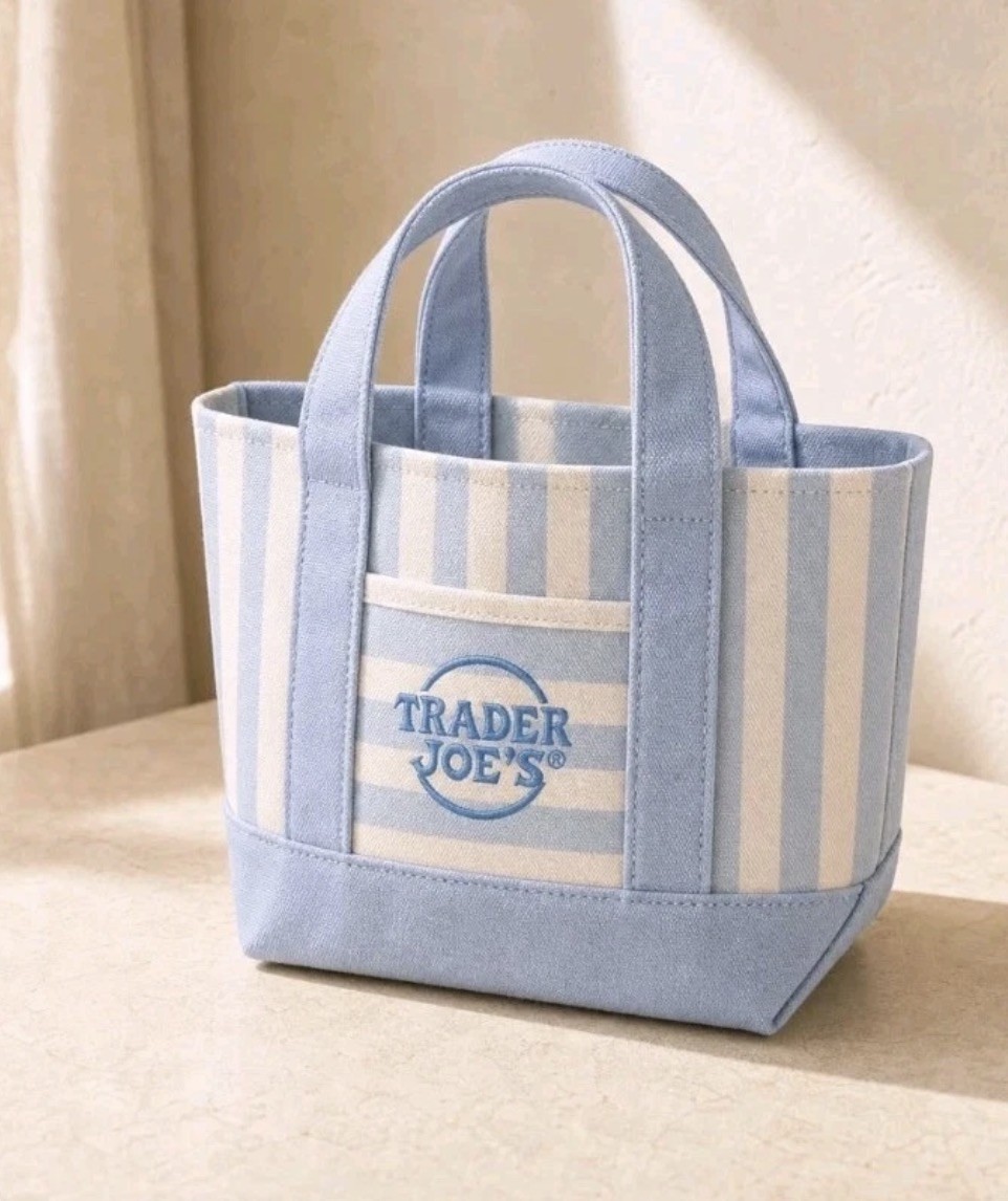 Trader Joe’s Striped Canvas Mini Tote Bag Set 4 Colors Summer 2026 FAST Shipping