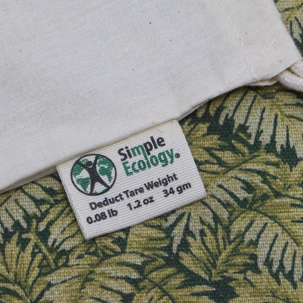 Simple Ecology Reusable Grocery Set of 6 (2 ea. L,M,S), Natural Cotton
