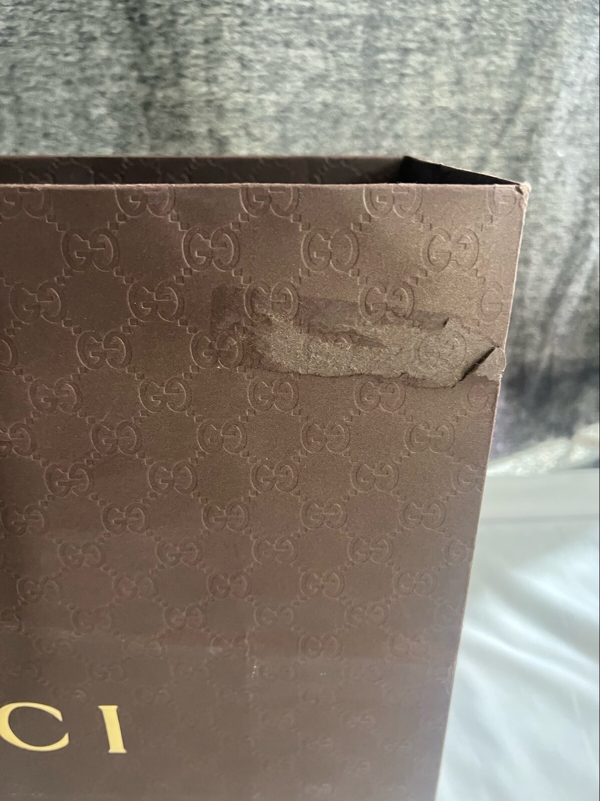 Gucci Paper Reusable Shopping Bag Rope Handle Brown 14″ x 19″ x 6.6″
