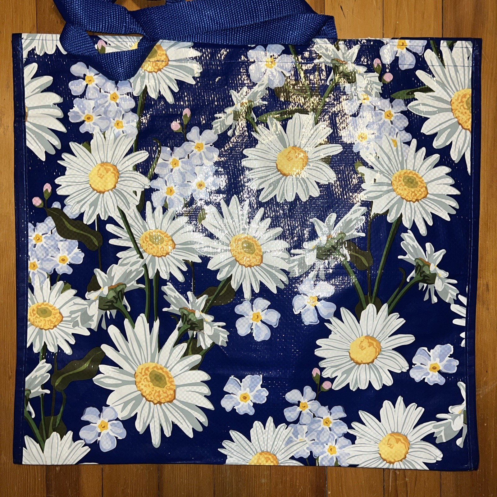 New🌼REUSABLE 🌼SHOPPING TRAVEL TOTE BAG DAISIES 🌼ECO FRIENDLY GOODWILL HEAVY