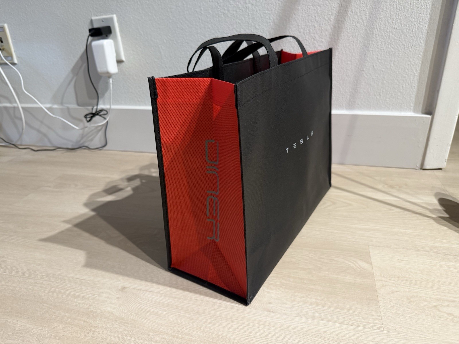 Tesla Diner Exclusive Black Red Tote Bag IN HAND – Elon Musk Collectible🤖