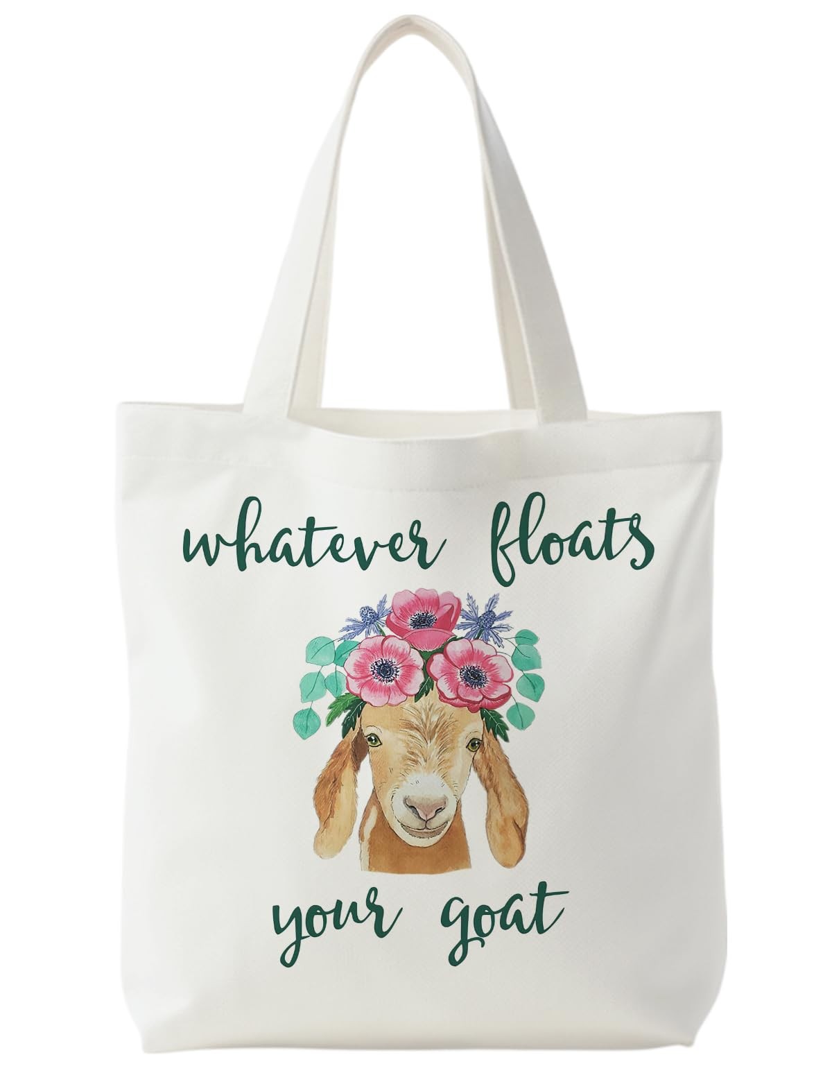 Goat Gifts Tote Bag or Women, Pink Floral Canvas Tote Bags for Women, Goat Gi…
