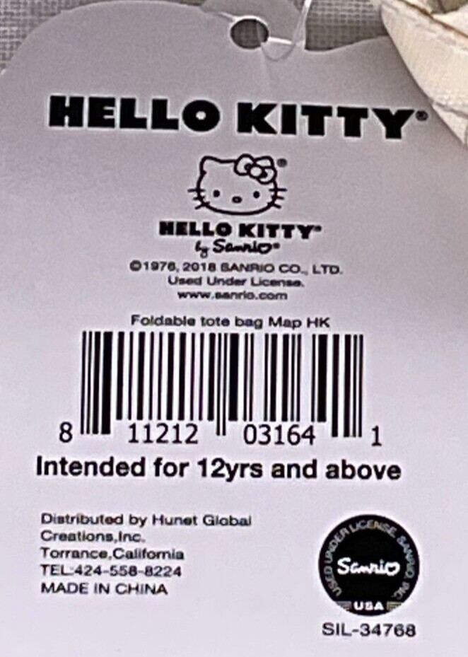 Hawaii Hello Kitty Reusable Compact ECO Shopper Tote Bag Islands Map-NEW