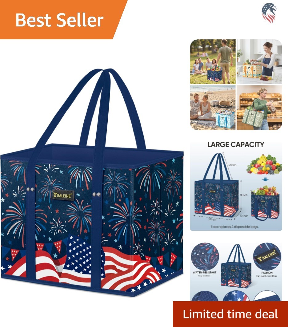 Reusable Grocery Bags Foldable Tote with Reinforced Bottom Handles Heavy Duty