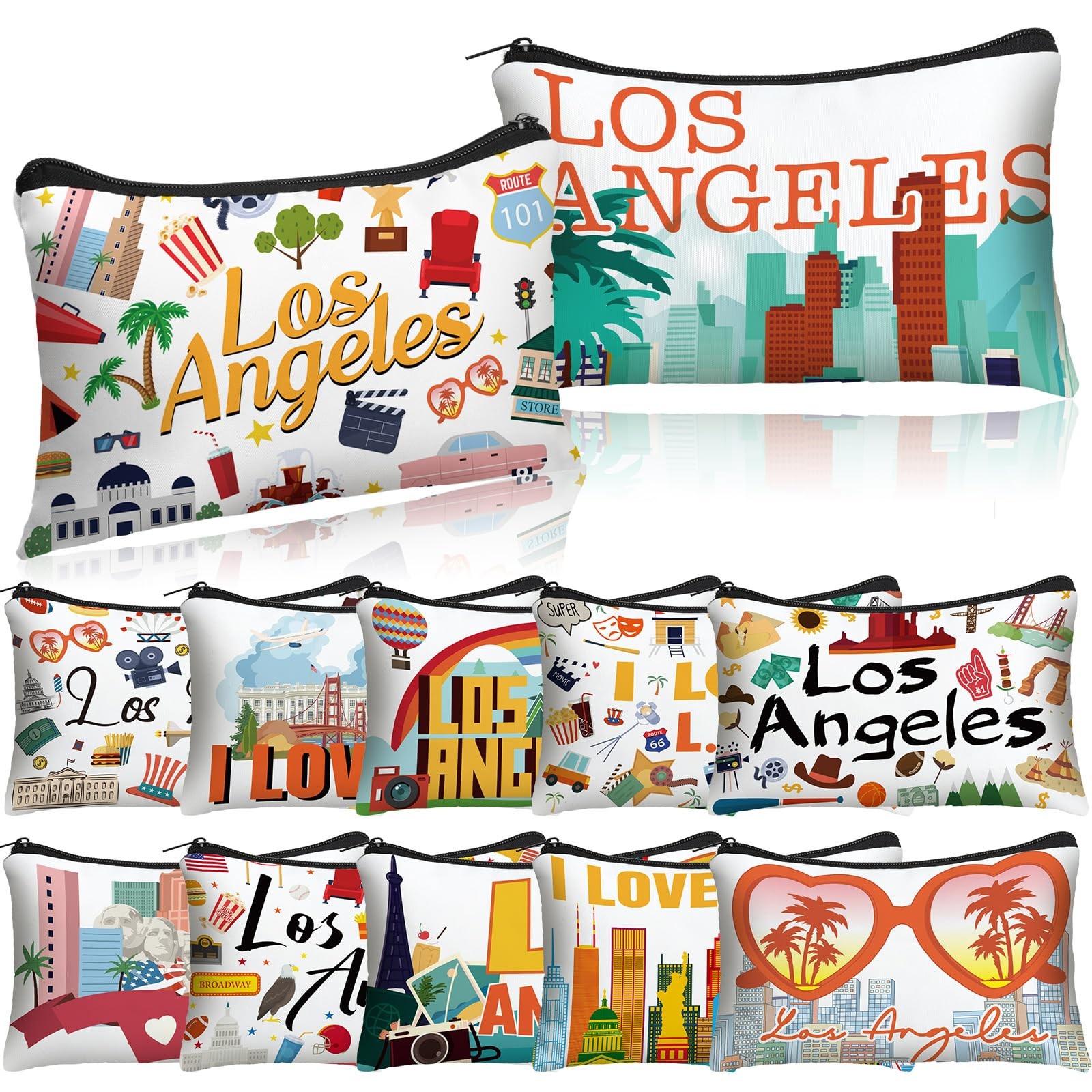 Reginary 12 Pack Cosmetic Bag Travel Souvenirs Gift Makeup Multicolor