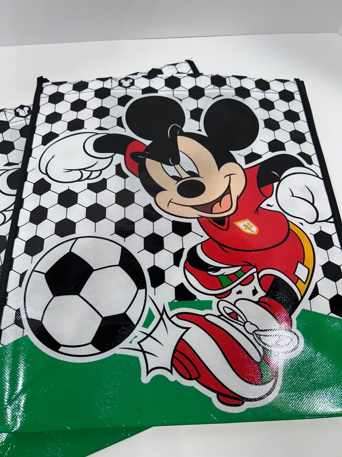 NEW Reusable Disney Mickey Soccer theme Grocery/Shopping/Eco Bag- (2 pack) Multi